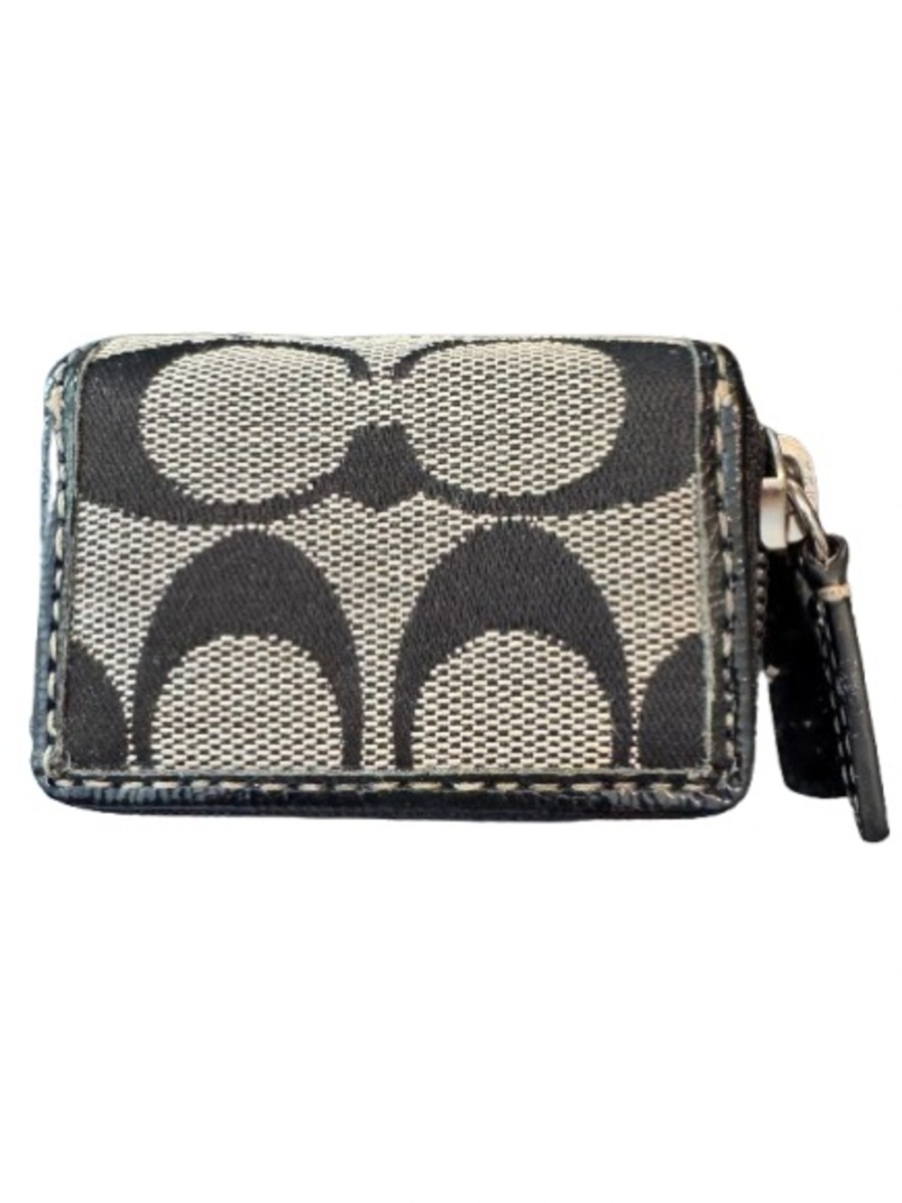 Vintage Coach Mini Logo Jacquard Zip Around with Mirror case